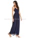 DL Backless Navy Chiffon Maxi Dress